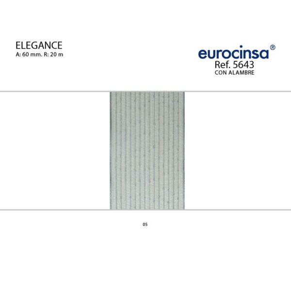 5643-Rollo CINTA ELEGANCE Ancho 60mm. 20m. CON ALAMBRE