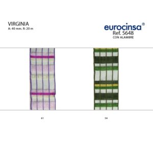5648-Rollo CINTA VIRGINIA Ancho 40mm. 20m. CON ALAMBRE
