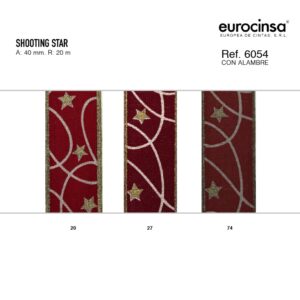 6054-Rollo CINTA SHOOTING STAR Ancho 40mm. 20m. CON ALAMBRE