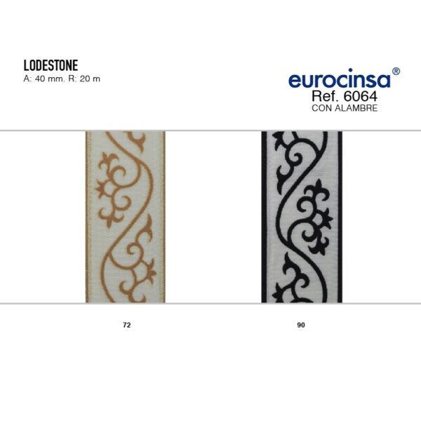 6064-Rollo CINTA LODESTONE Ancho 40mm. 20m. CON ALAMBRE