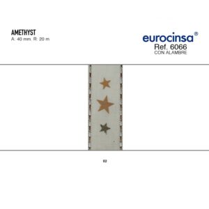 6066-Rollo CINTA AMETHYST Ancho 40mm. 20m. CON ALAMBRE