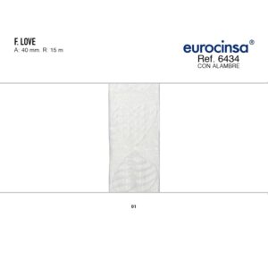 6434-Rollo CINTA LOVE Ancho 40mm. 15m. CON ALAMBRE