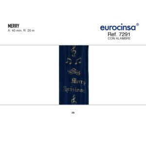 7291-Rollo CINTA MERRY Ancho 40mm. 20m. CON ALAMBRE