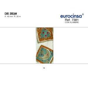 7381-Rollo CINTA XMAS DREAM Ancho 40mm. 20m. CON ALAMBRE