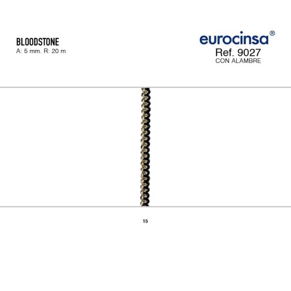 9027-Rollo CINTA BLOODSTONE Ancho 05mm. 20m. CON ALAMBRE
