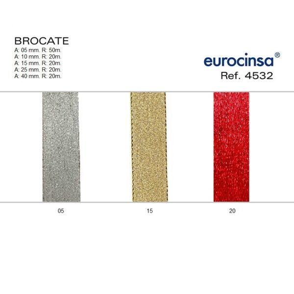 4532-Rollo CINTA BROCATE Anchos 05/10/15/25/40mm.