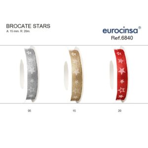 6840-Rollo CINTA BROCATE STARS A-15 mm. 20m.