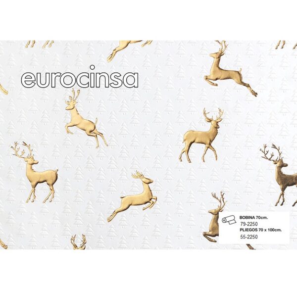 2250- PAPEL ESPECIAL KRAFT BLANCO NAVIDAD GOFRADO E IMPRESIÓN AL CALOR