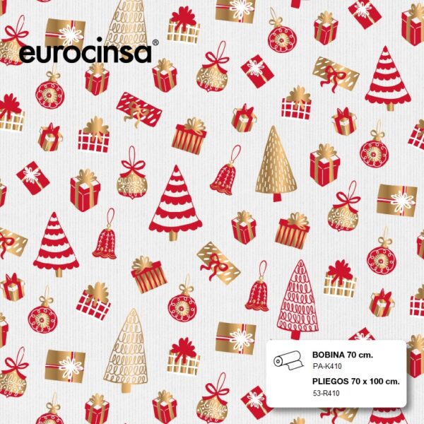 3410-PAPEL KRAFT OSCURO FANTASIA NAVIDAD