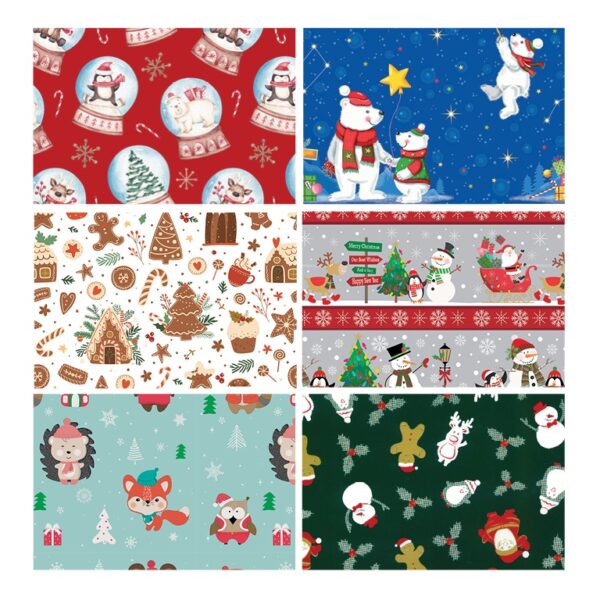 480010-Caja 60 ROLLITOS PAPEL FANTASIA INFANTIL NAVIDAD 70cm. x 2m. CON CARTONETTE
