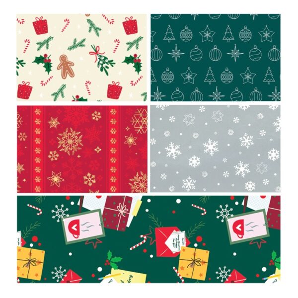 480025-Caja 25 ROLLITOS PAPEL FANTASIA NAVIDAD 70cm. x 5m. CON CARTONETTE