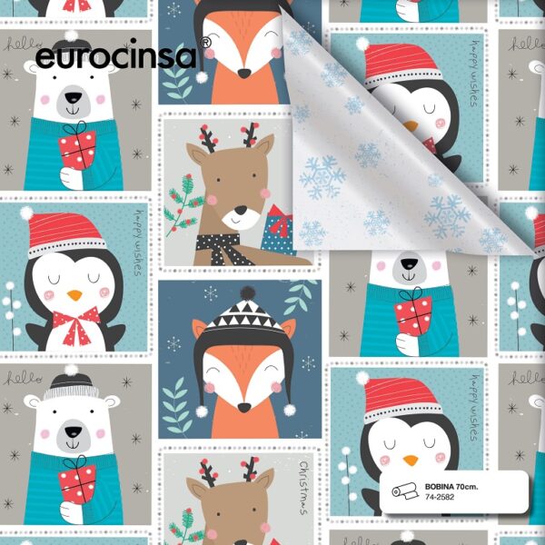 742582-Bobina JUGUETERA PAPEL FANTASIA NAVIDAD 1m. x 14,3-14,8kg.