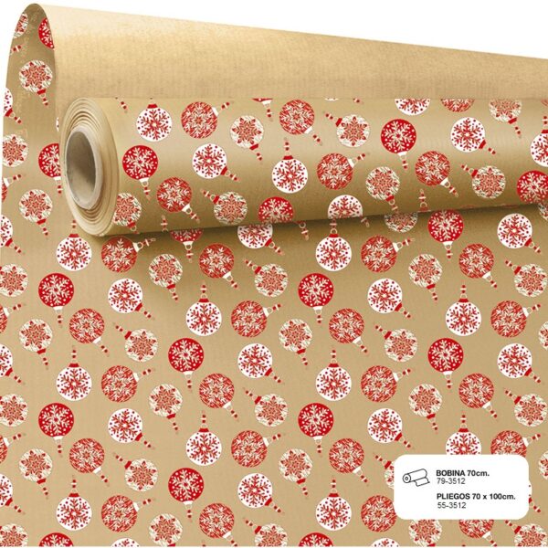 3512-PAPEL KRAFT OSCURO CON DISEÑO