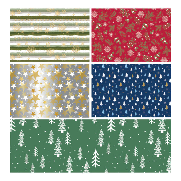 482008-Caja 25 ROLLITOS PAPEL FANTASÍA COLECCIÓN NAVIDAD 70cm. x 5m.